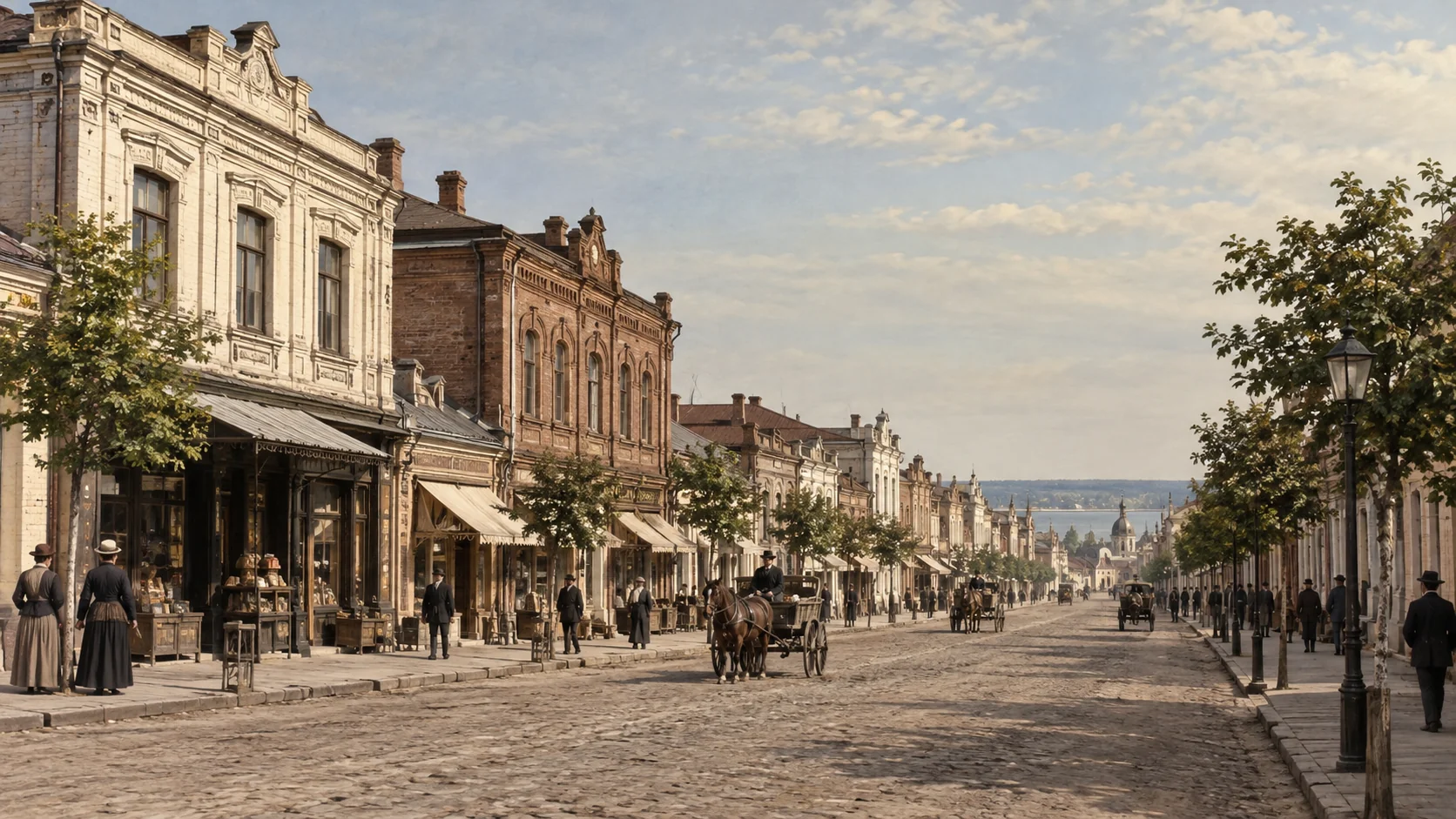 Digital reconstruction of Khreshchatyk in Cherkasy in the late 19th century