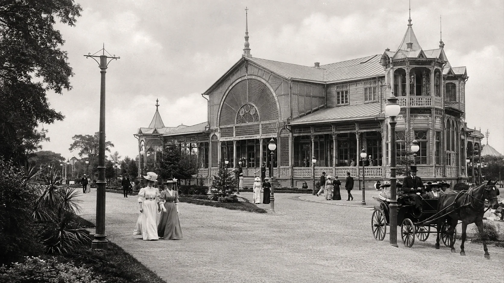 Digital reconstruction of the resort theatre and music pavilion in Sloviansk, c. 1910