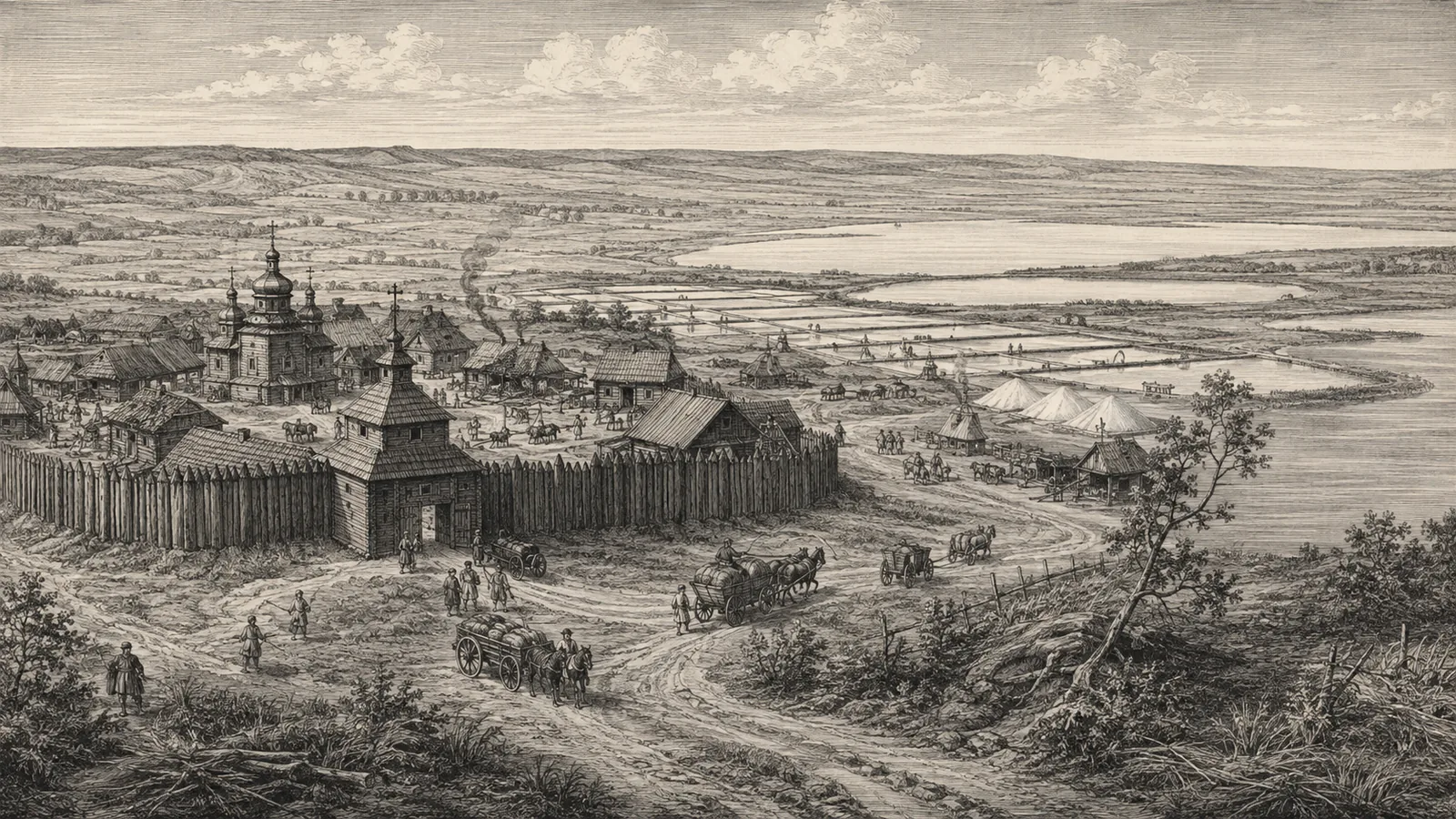 Digital reconstruction of Sloviansk in 1750, Tor salt settlement